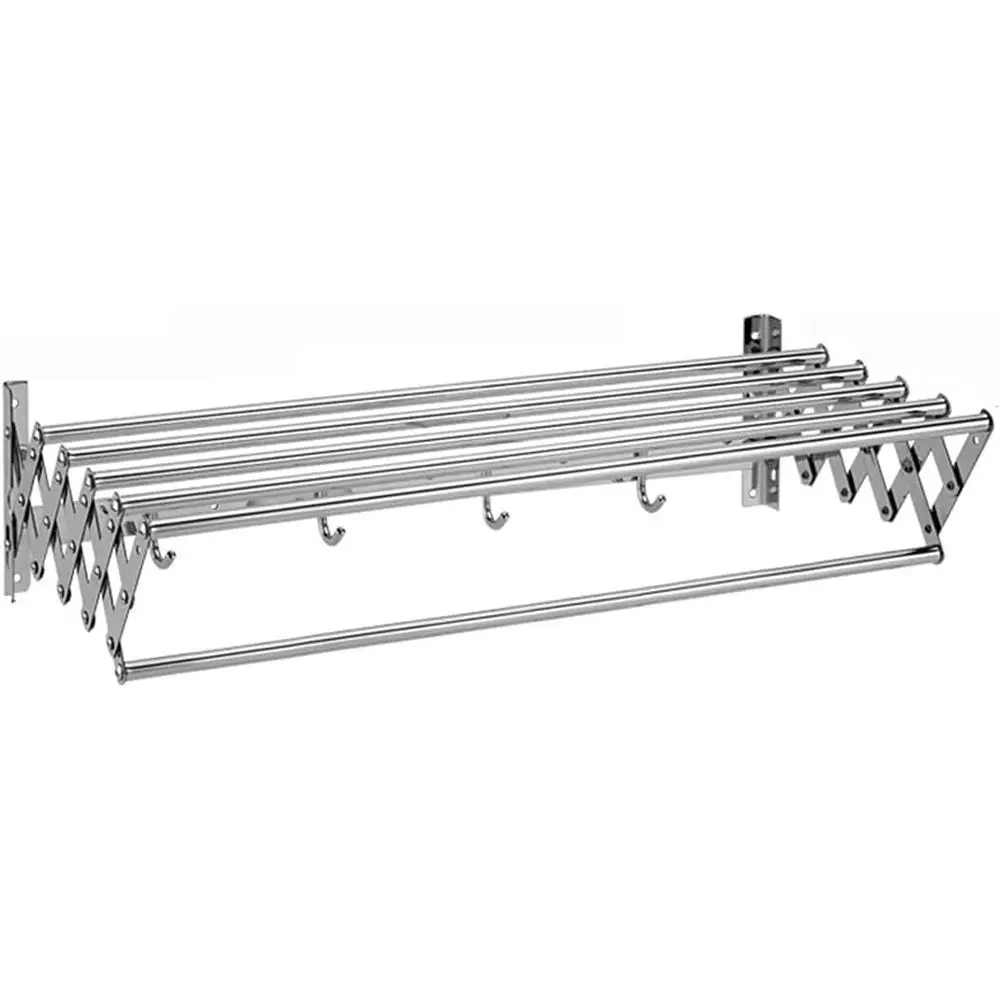 

Компактная настенная вешалка для одежды из нержавеющей стали — внутренняя/наружная, 80x35 см