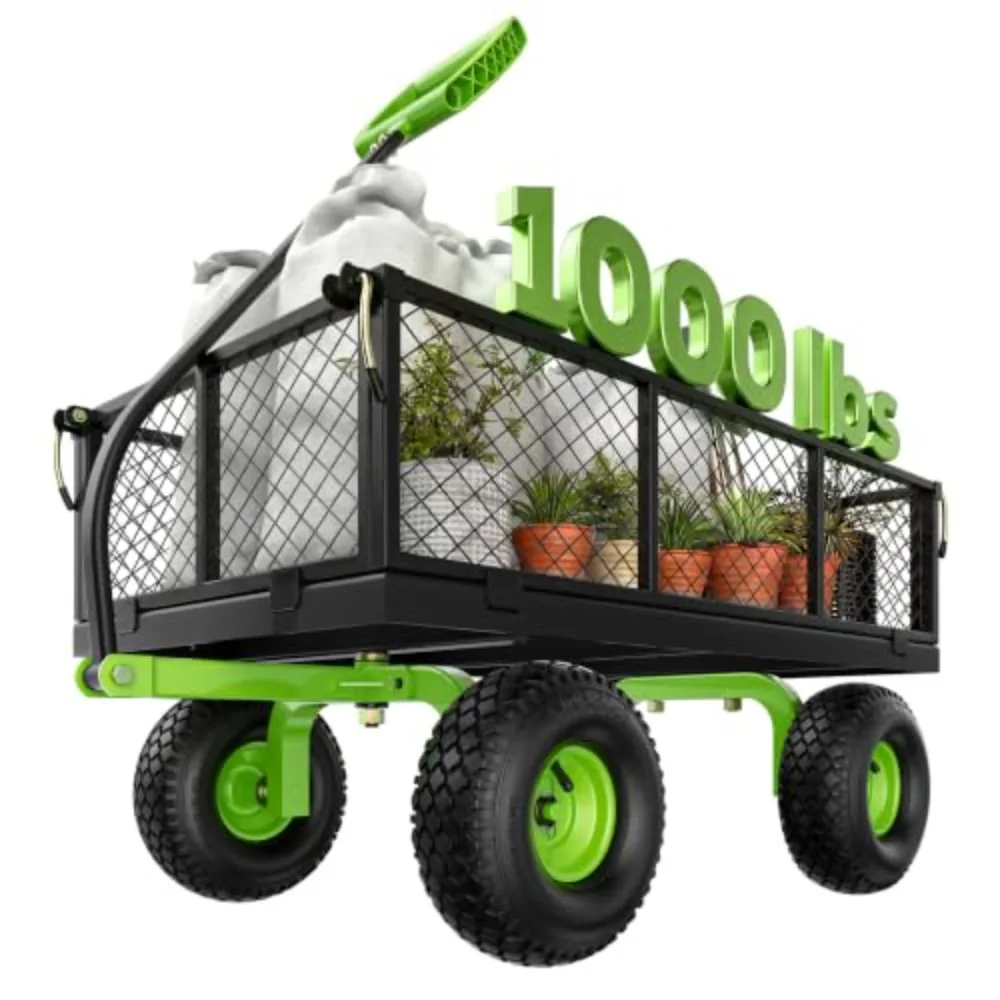 Steel Garden Cart 1000 Lbs Capacity with 10