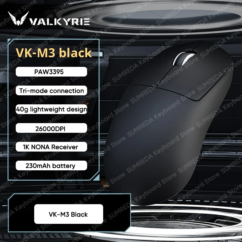 Valkyrie vk m3 lite m3 pro mouse para jogos sem fio paw3950 8k taxa de pesquisa 42000dpi 49g leve bt 2.4g com fio fps gamer mouse