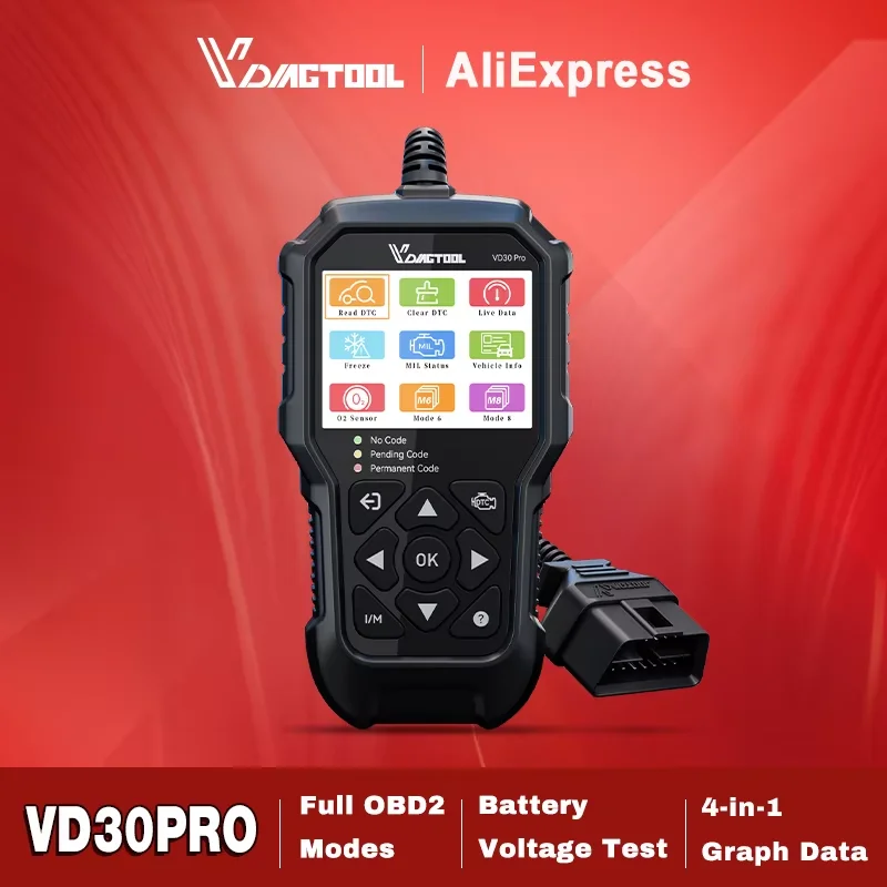 

VDIAGTOOL VD30Pro OBD2 Scanner Code Reader for Cars Trucks Car Diagnostic Tool with Reset Live Data Freeze Frame Check Engine