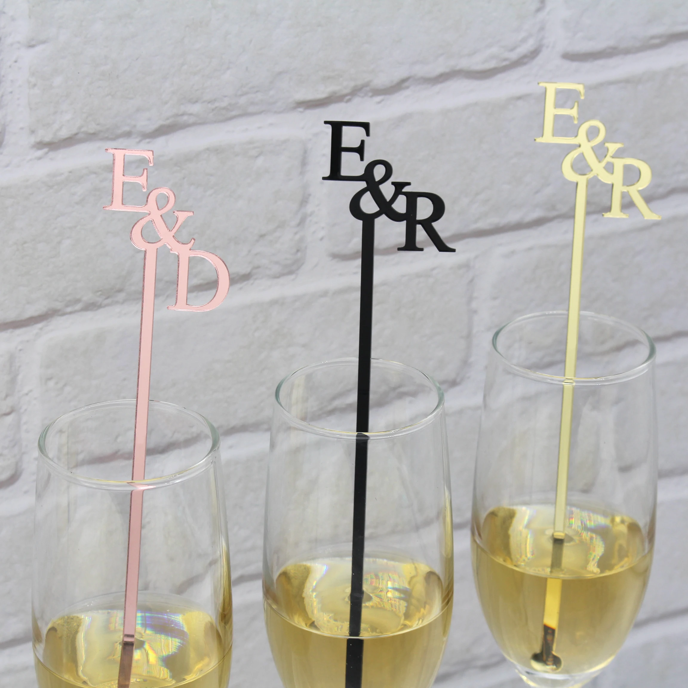 60Pcs Personalized Drink Name Stirrers Swizzle Sticks Cocktail Party Bar Stir Sticks Wedding Drink Sticks Party Decor