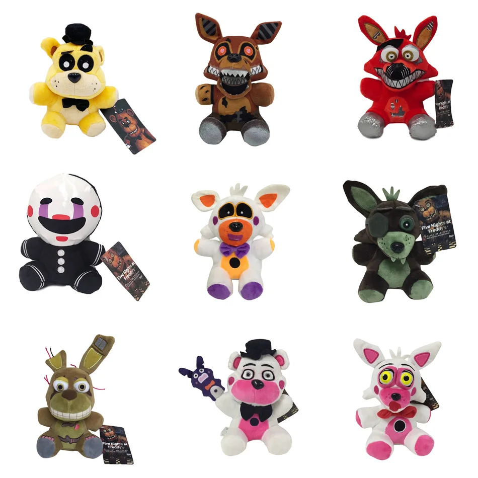 Five Nights at Freddy FNAF Cartoon Plush Dolls, Bonnie Freddy Bear Foxy Stuffed Toys, Game Character Collectible Soft Toy Gifts