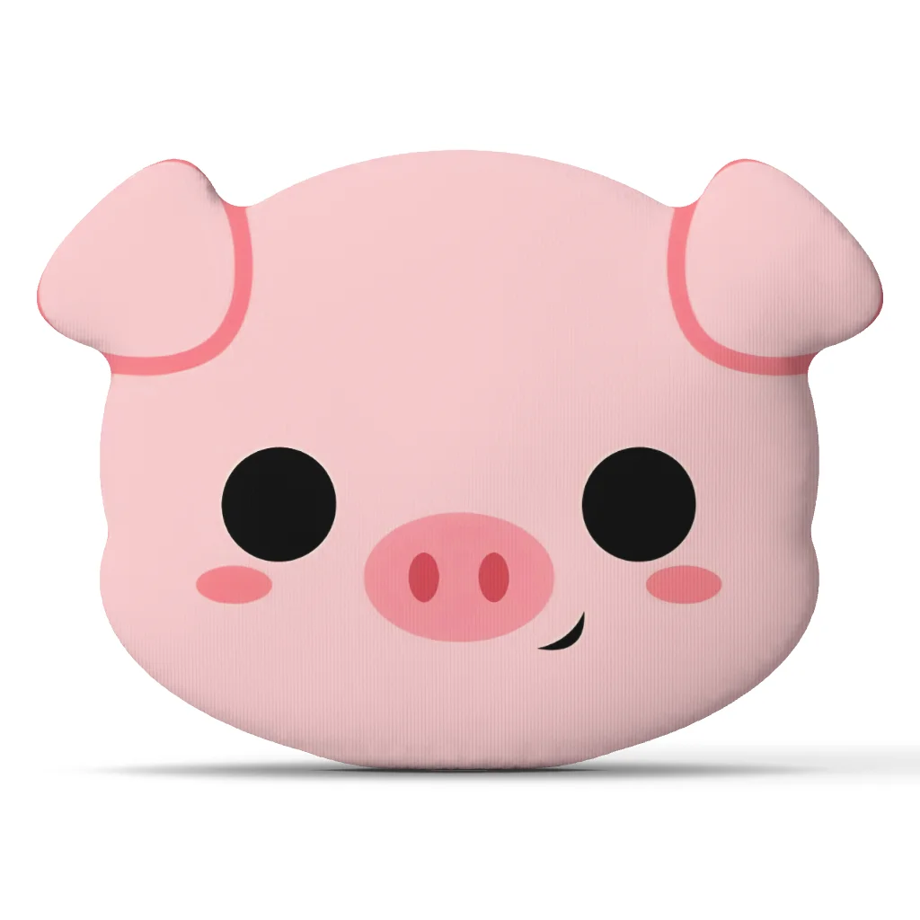 Cute Pink Pig Face Shaped Throw Pillow Stuffed Animal Cushion Piggy Decorative Pillow for Sofa Bedroom Nursery Home Decor
