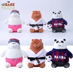20cm We Bare Bear Stuffed Animal Toy Sports Series Oornaments Cute Bear Football Doll Swimming Plush Doll Taekwondo Models