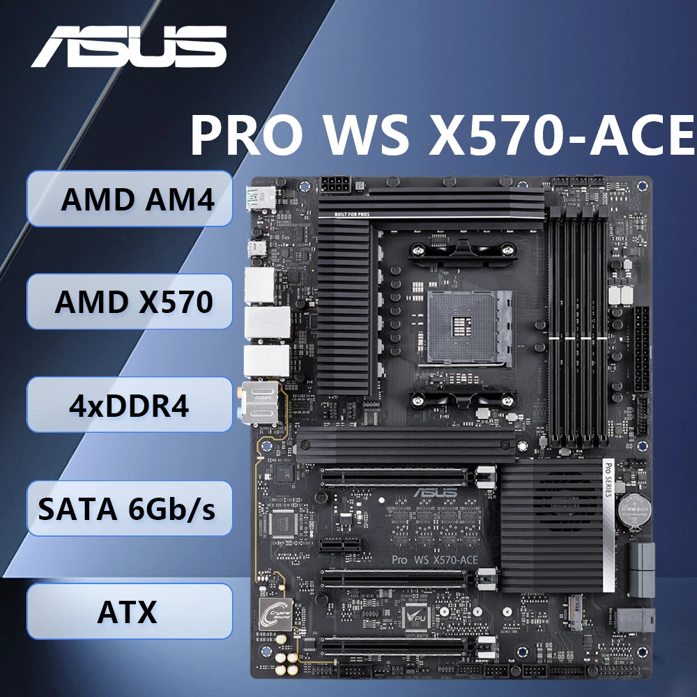 ASUS PRO WS X570-ACE دعم AMD X570 AM4 Ryzen 9 5950X 3950X 3900X 7 5800X3D 3700X 5 5600X CPU DDR4 M.2 HDMI SATA3 ATX #3