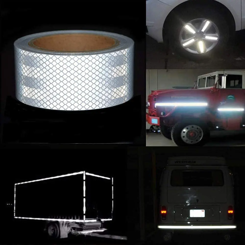 DOT-C2 Reflective Tape Outdoor Waterproof Conspicuity Strong Adhesive Reflector Tape Warning Safety for Trailer Truck Boats Sign