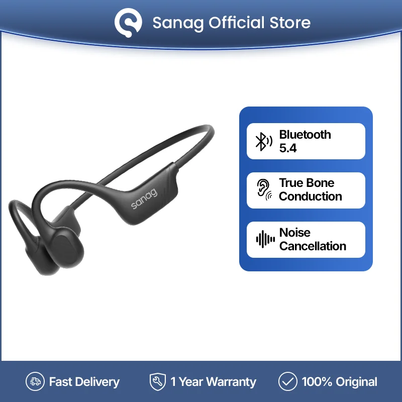 Sanag B21S True Bluetooth Bone Conduction Earphone HiFi Powerful Bass Bluetooth 5.4 Headphones Sport Earbuds Wireless Headset