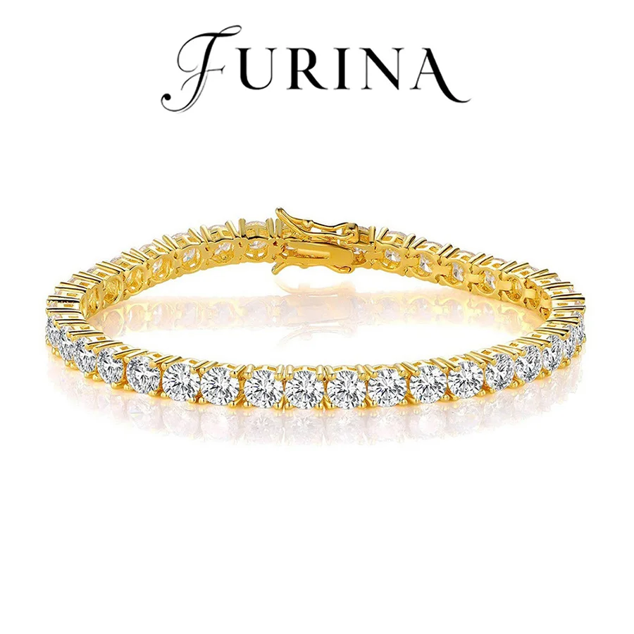 

Furina 18K Gold Plated Luxury Tennis Bracelet 5A Zircon Inlaid High-end Jewelry Girlfriend Christmas Valentine Day Perfect Gift