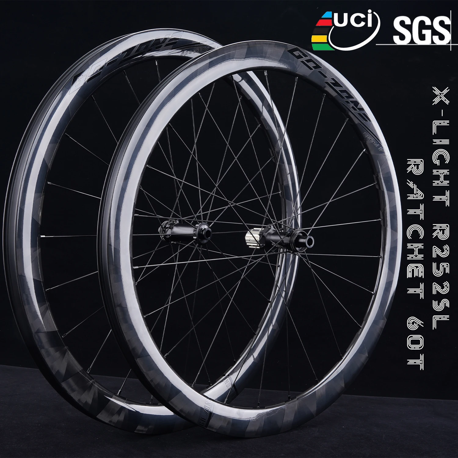 

700c X Light Carbon Wheelset Disc Brake Gravel 30mm Sapim / Pillar Ratchet 60T Tubeless Ready UCI Approved Road Bike Wheels