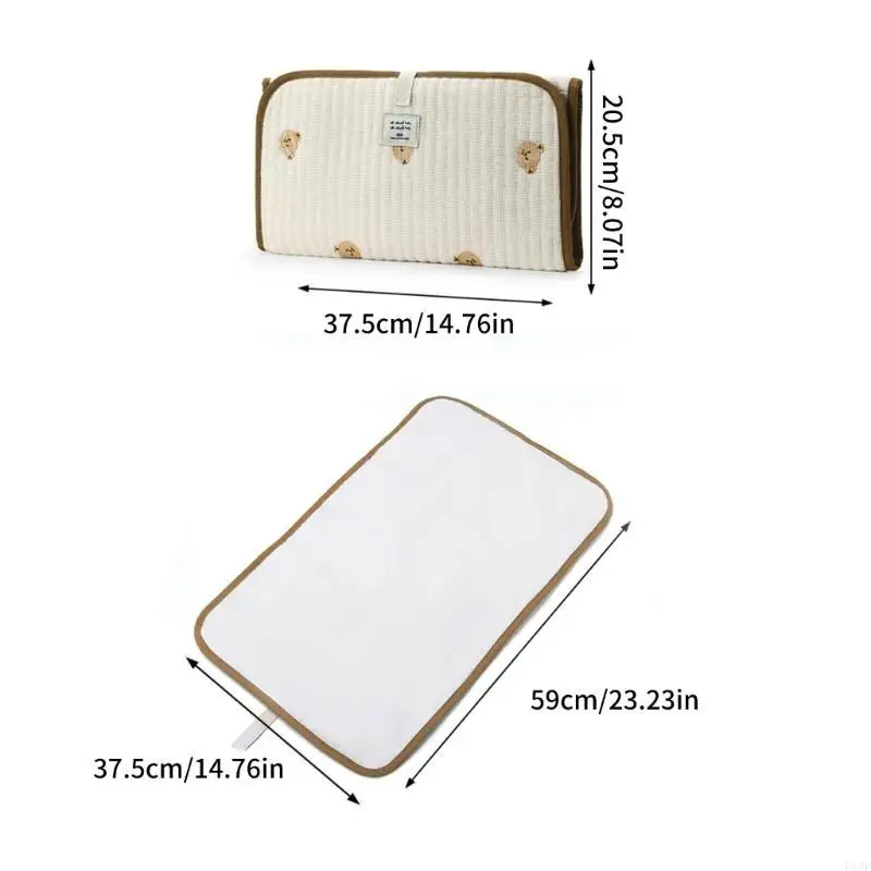 Coussin Station à langer pour bébé, adapté aux voyages, avec plusieurs compartiments tissu facile à nettoyer, F19F