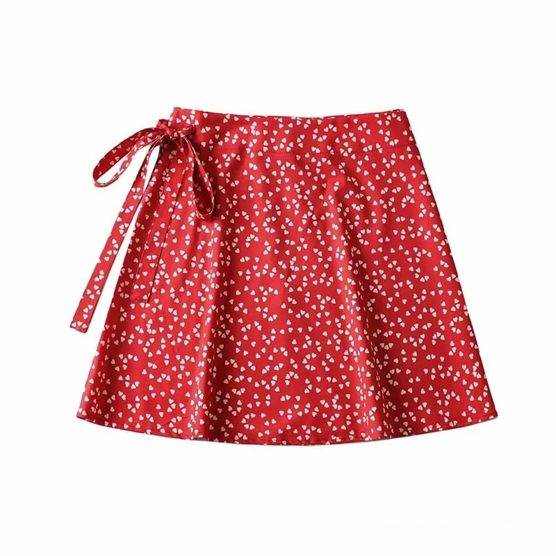 Summer High Waist A-Line  Skirt with Belt Spot Pattern Street Sle Women's Clothing f Body Skirts ort Skirts