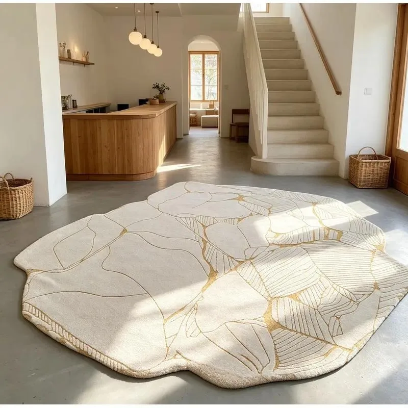 Luxury Hand Woven Wool Carpet Floor Mat Custom Simple Pattern Various Sizes Suitable for Residential Villas
