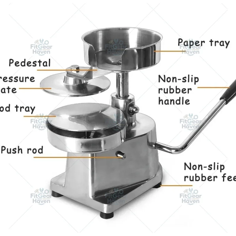 Manual Hamburger Press 100mm-150mm, Round Meat Patty Maker Burger Forming Machine