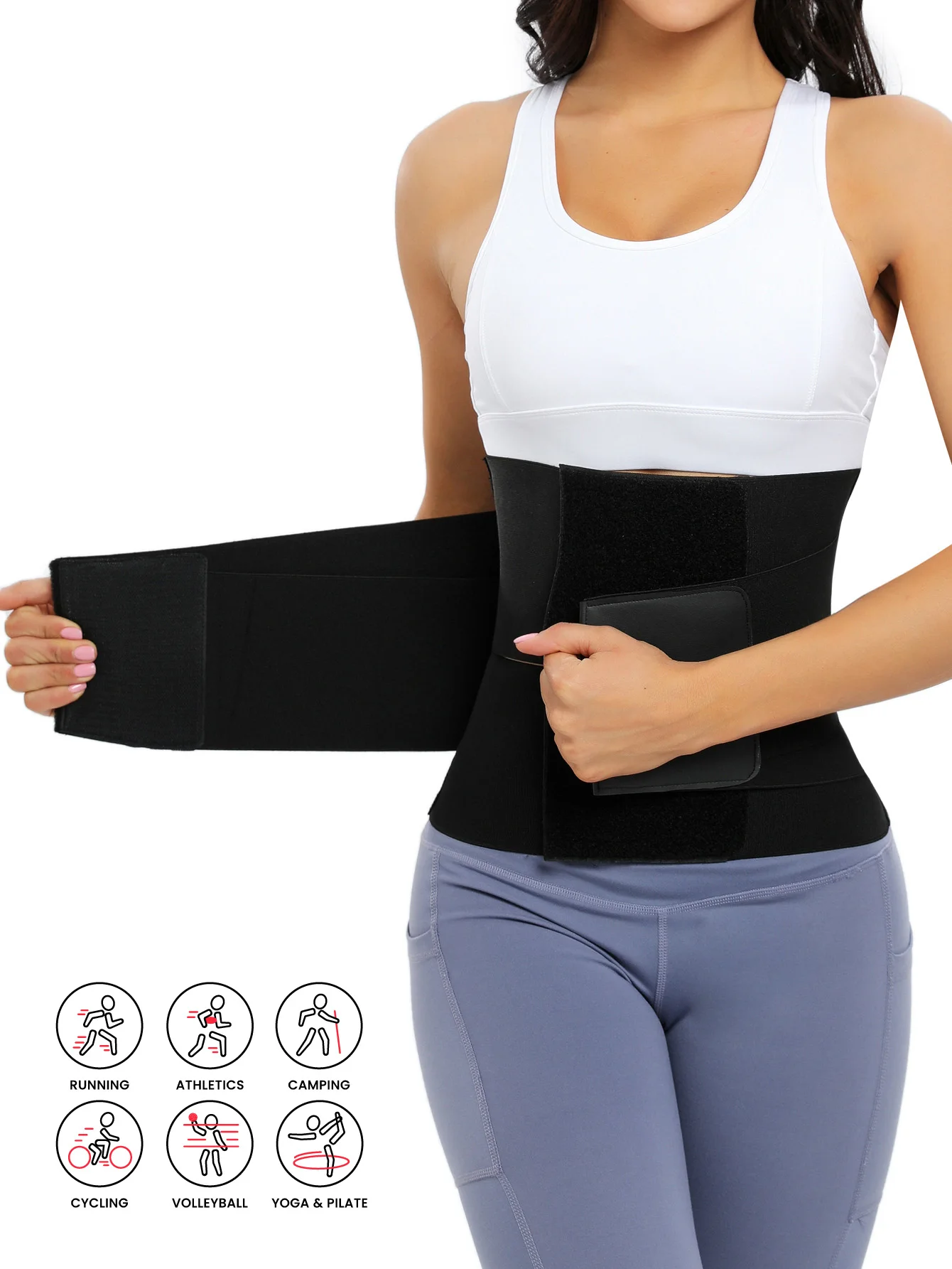Women Waist Trainer Wrap Bandage Tummy Control Belt Adjustable Velcro Waist Cincher Body Shaper Slimming Girdle Gym Workout Weig