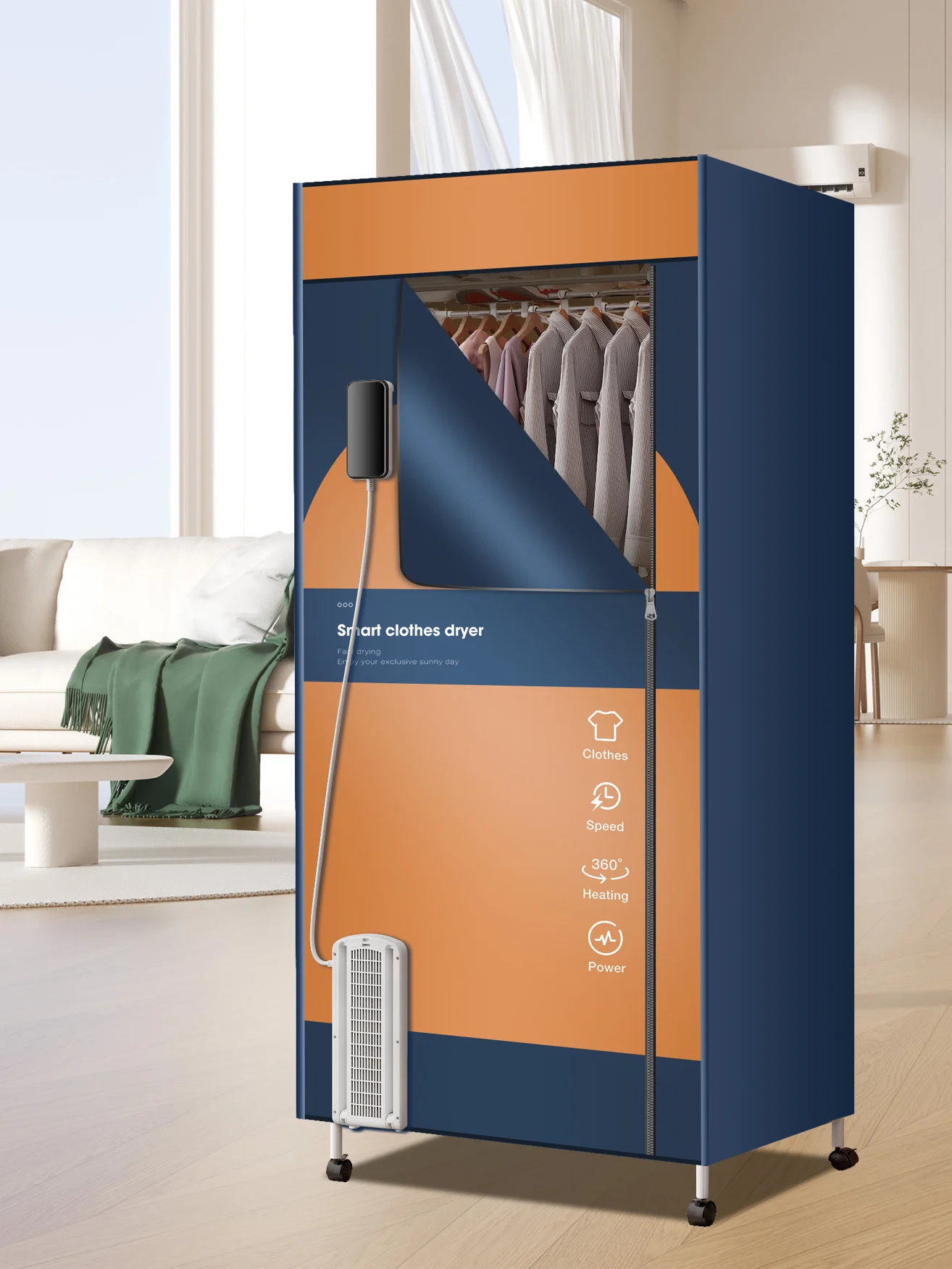 

Portable Electric Clothes Dryer,110V - 1600W Heated Clothes Airer,Travel Heated Clothes Dryer with Timer,Electric Dryer