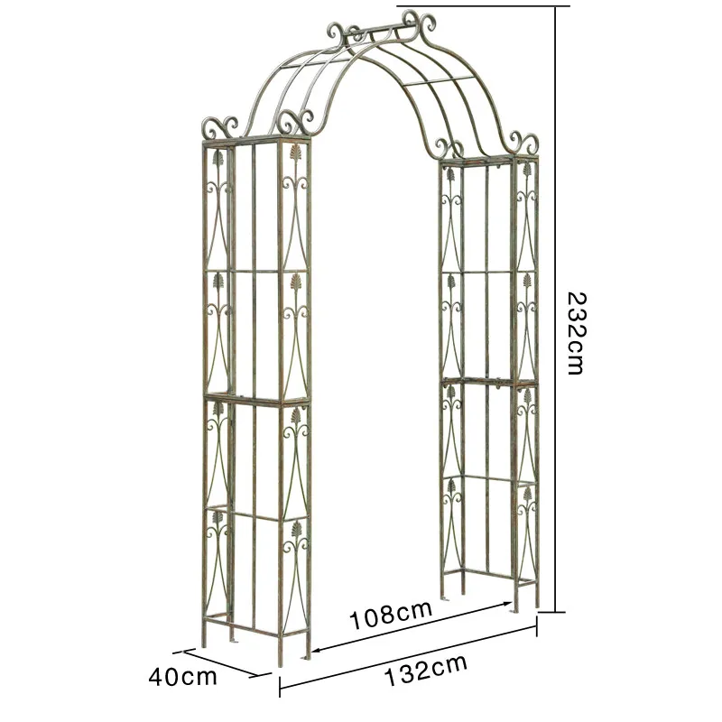 Outdoor arch flower stand Outdoor wrought iron courtyard Arch climbing vine stand Flower stand Garden rose climbing frame