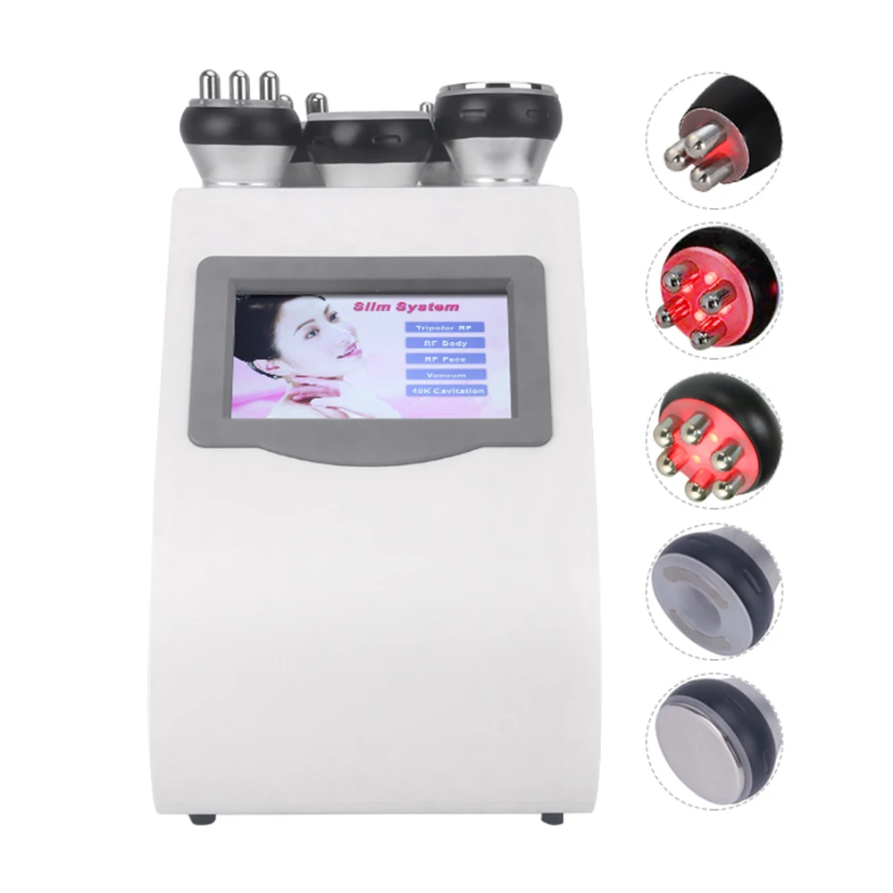 Máquina de adelgazamiento corporal multipolar Lipo al vacío, cavitación ultrasónica 5 en 1, frecuencia R, estiramiento de la piel, antiarrugas para salón