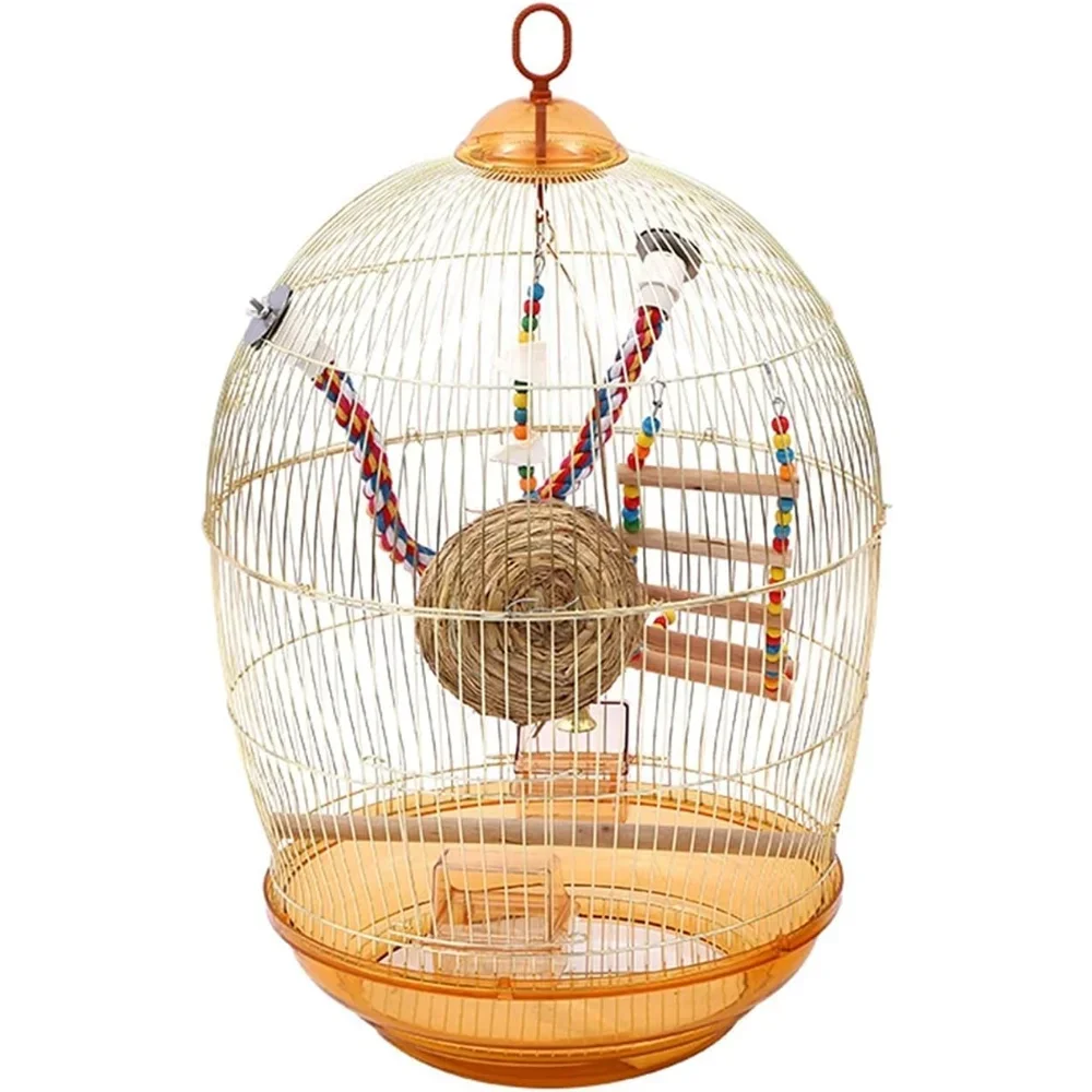 

Bird cage Parrot Cage Round Luxury Golden Metal Bird Cage Bird Houses Bird's nest