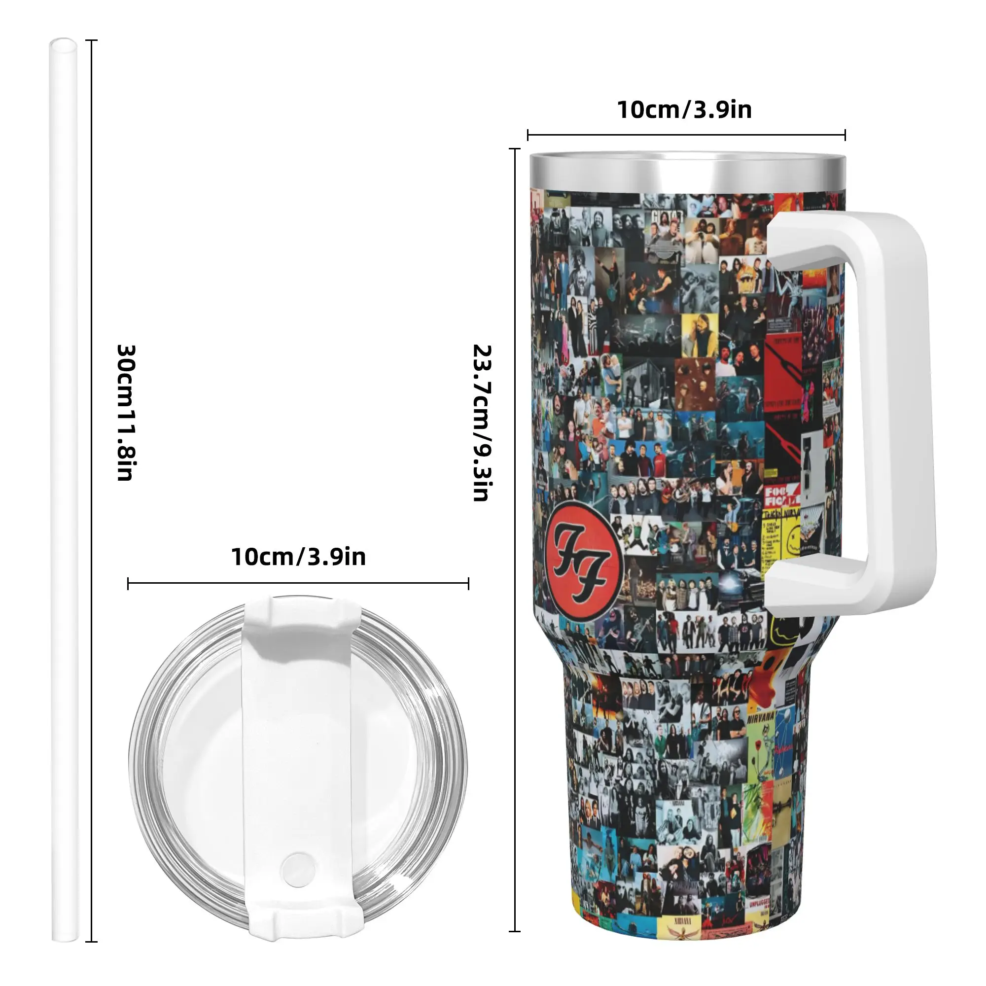 كذبة الفرقة F-المقاتلين بهلوان من الفولاذ المقاوم للصدأ التخييم القهوة القدح مع القش وغطاء أكواب كبيرة كوب المشروبات الساخنة زجاجة ماء