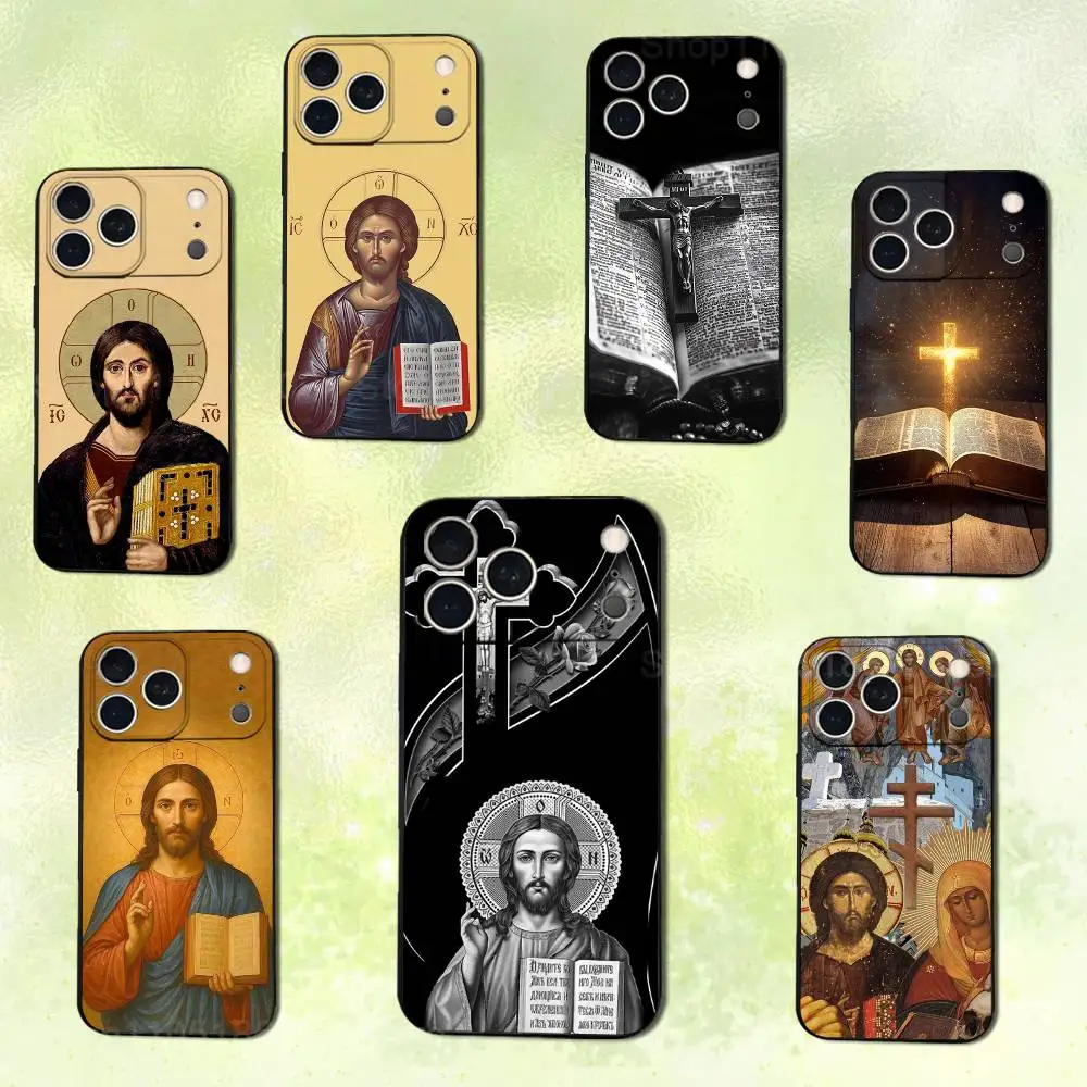 

Church Orthodox Cross Icon For iPhone 14,13,17,12,11,16,15,Plus,Pro Max,XS,X,XR,SE,Mini, Case Soft Silicone Black Cover