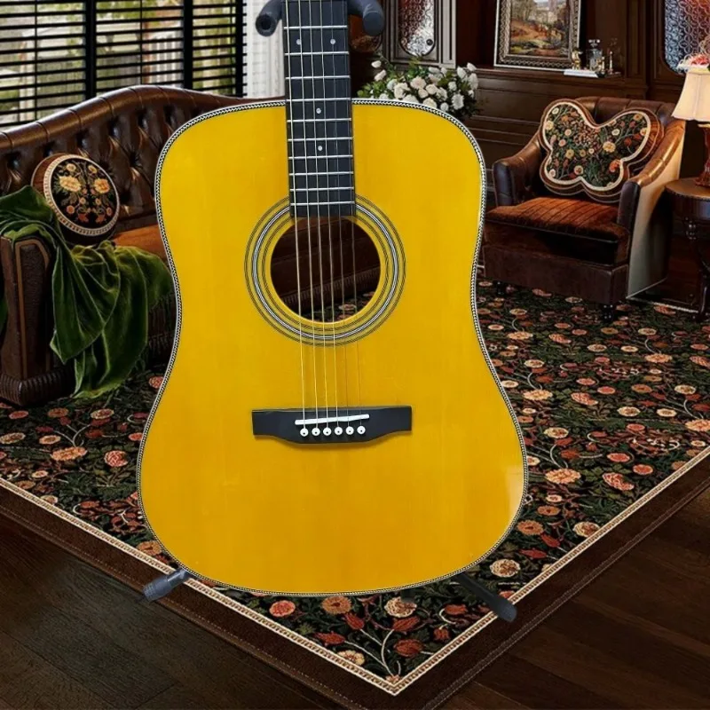 HD28 Yellow   Acoustic Guitar Single Pickup Ebony Fingerboard Rosewood Back Spruce Top  in Stock