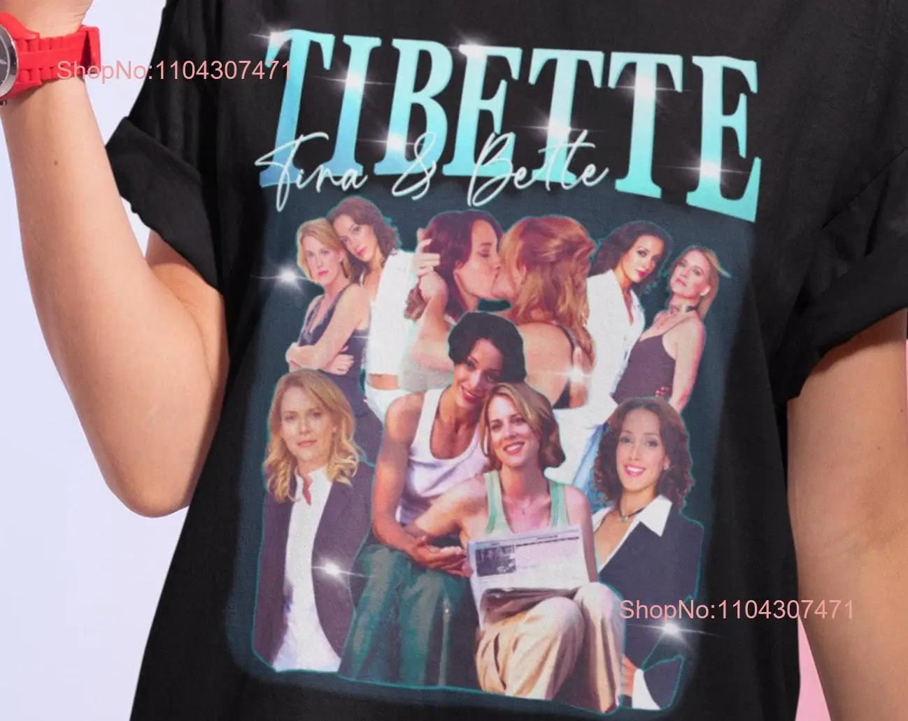 Tibette T Shirt Vintage Tina and Bette The L Word long or short sleeves