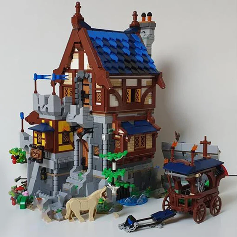 Moc blocos de construção castelo modelo castelo medieval manter tijolos técnicos diy montagem brinquedos construção para crianças presentes do feriado