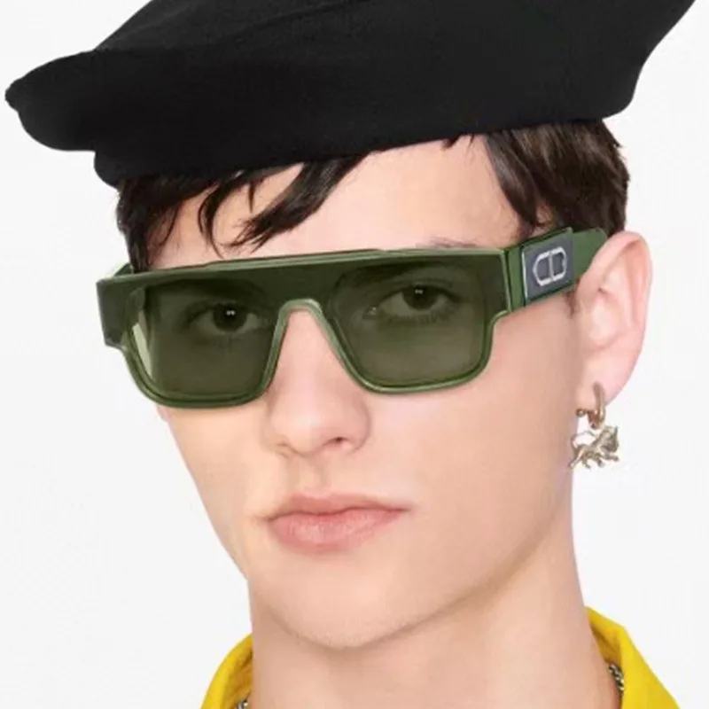 خمر المتضخم قطعة واحدة النظارات الشمسية النساء العلامة التجارية مصمم الأزياء النظارات الملونة الرجال حملق ظلال نظارات شمسية #1