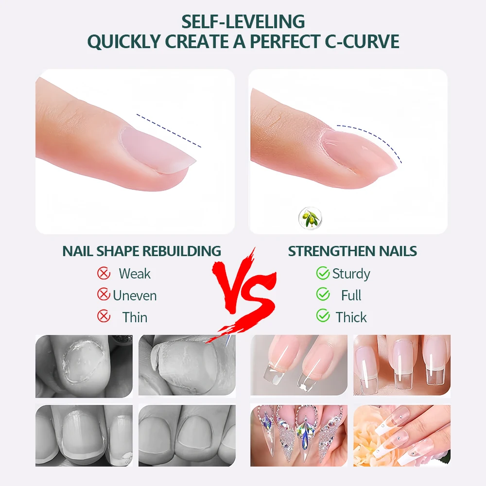 Nailpop 3 IN 1 Basislaag Nageltips Lijm Gellak Toplaag Functie Gel Losweken UV 7,5 ml Glazen fles Nagelvoorbereiding Dehydrator Gel