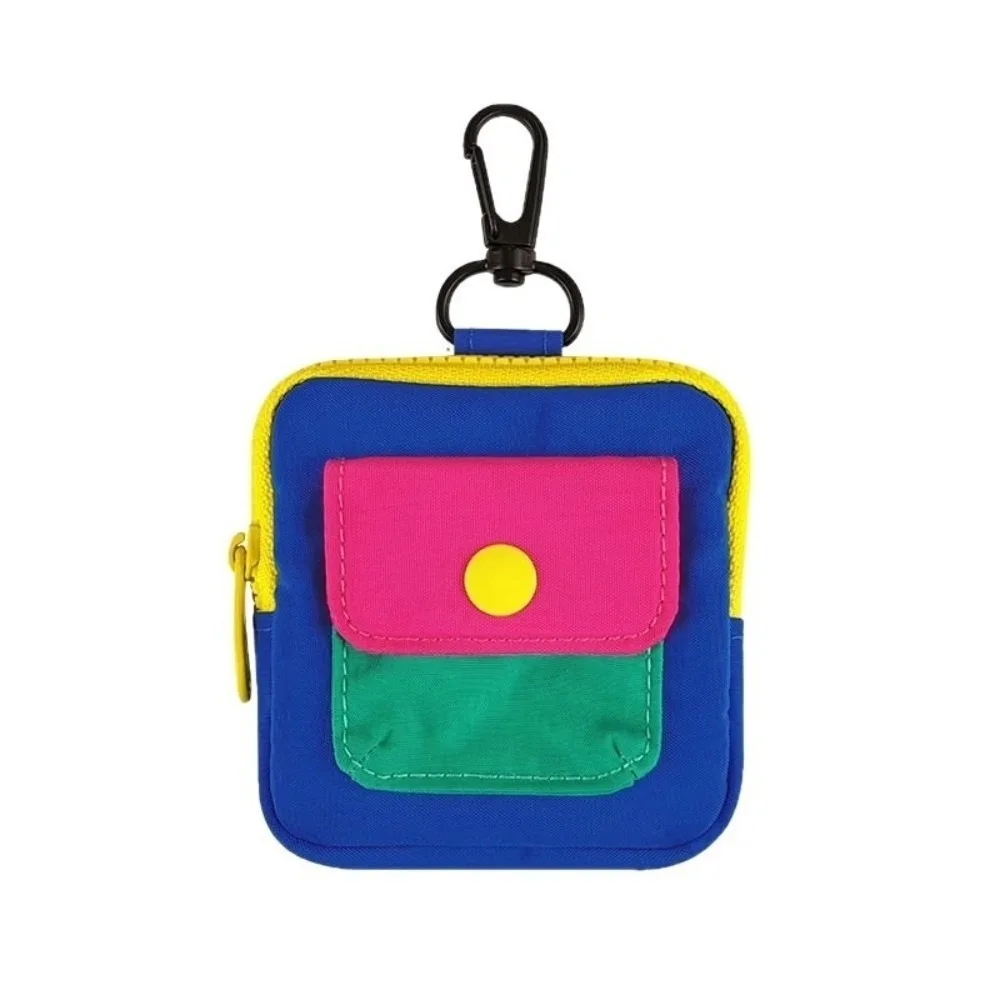 

Stylish Portable Storage Bag Portable Zipper Durable Small Hanging Bag Multi-functional Color-blocking Design Earphone Case