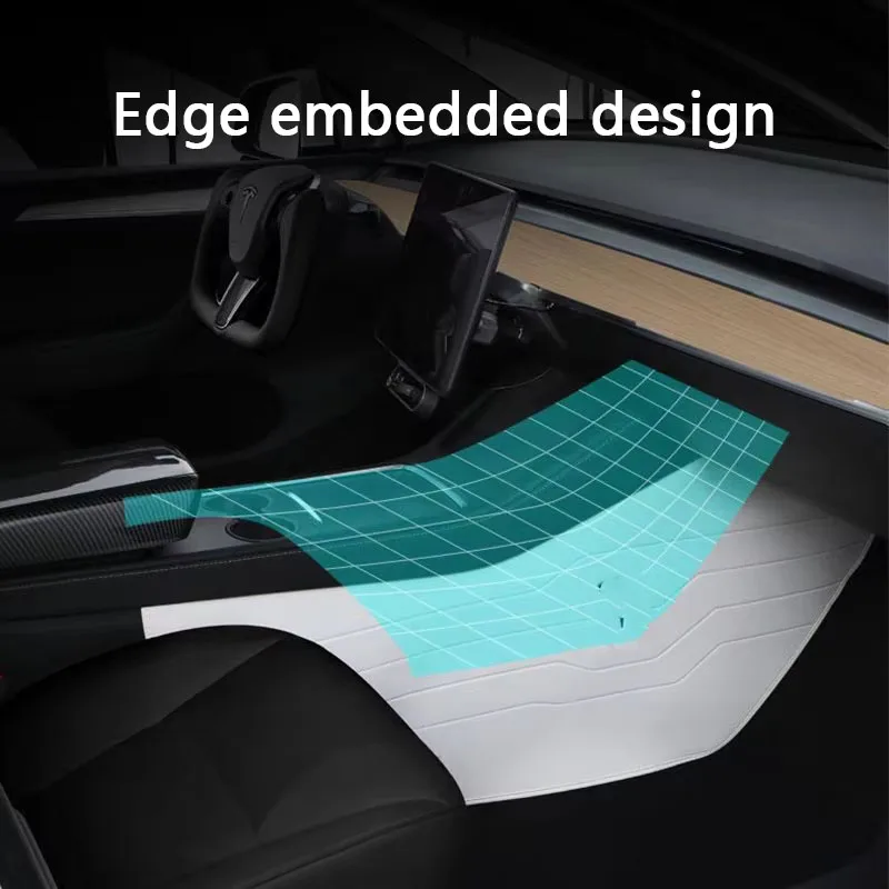 Für Tesla Model 3 / Model Y Juniper: Leder-Anti-Kick-Pad für die Mittelkonsole, Schmutzschutz für die Fahrzeugkonsole, Auto-Zubehör