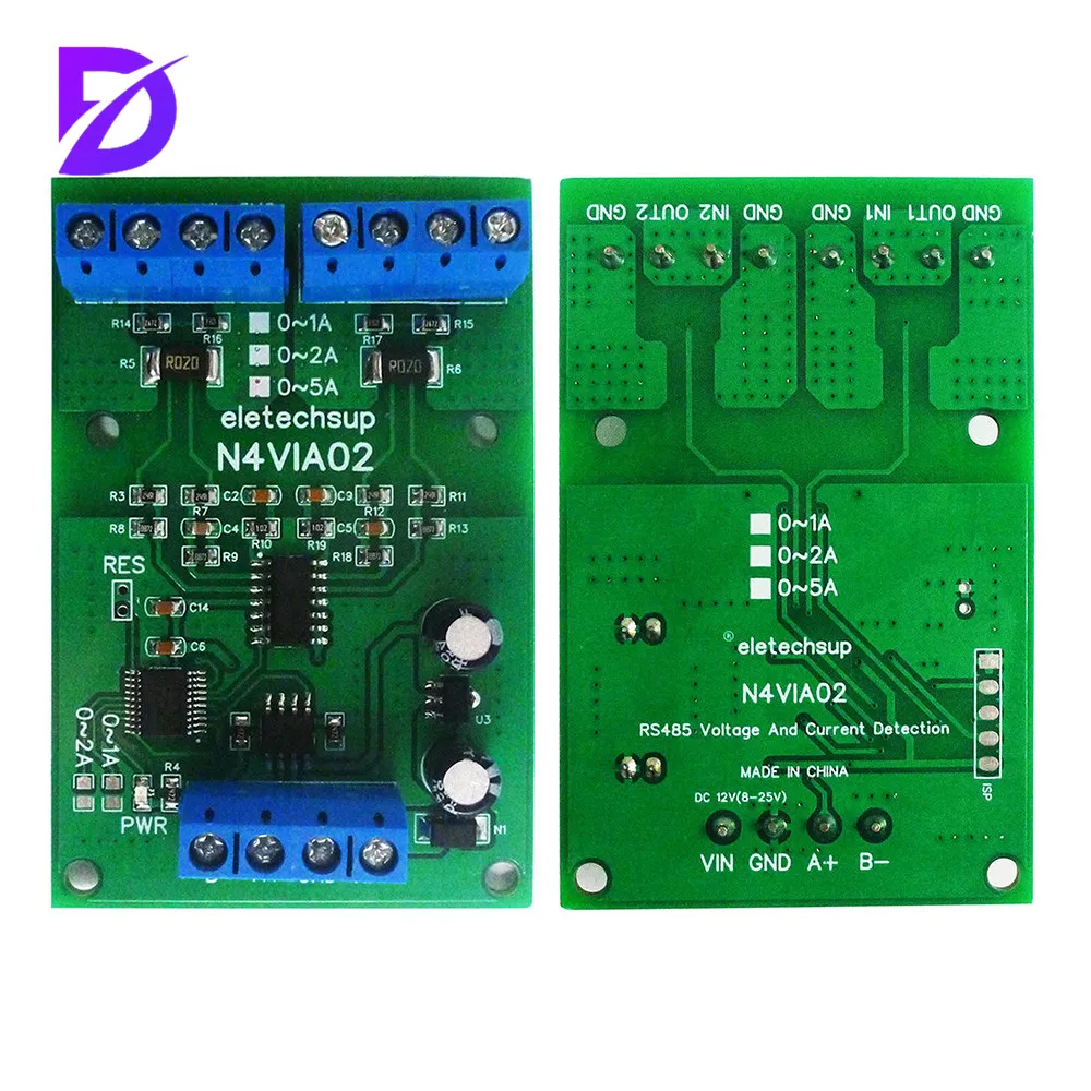 3 in 1 RS485 Modbus RTU Current & Voltage Meters Board 0-30V Voltage Signal Measurement 5A Current Collection Module