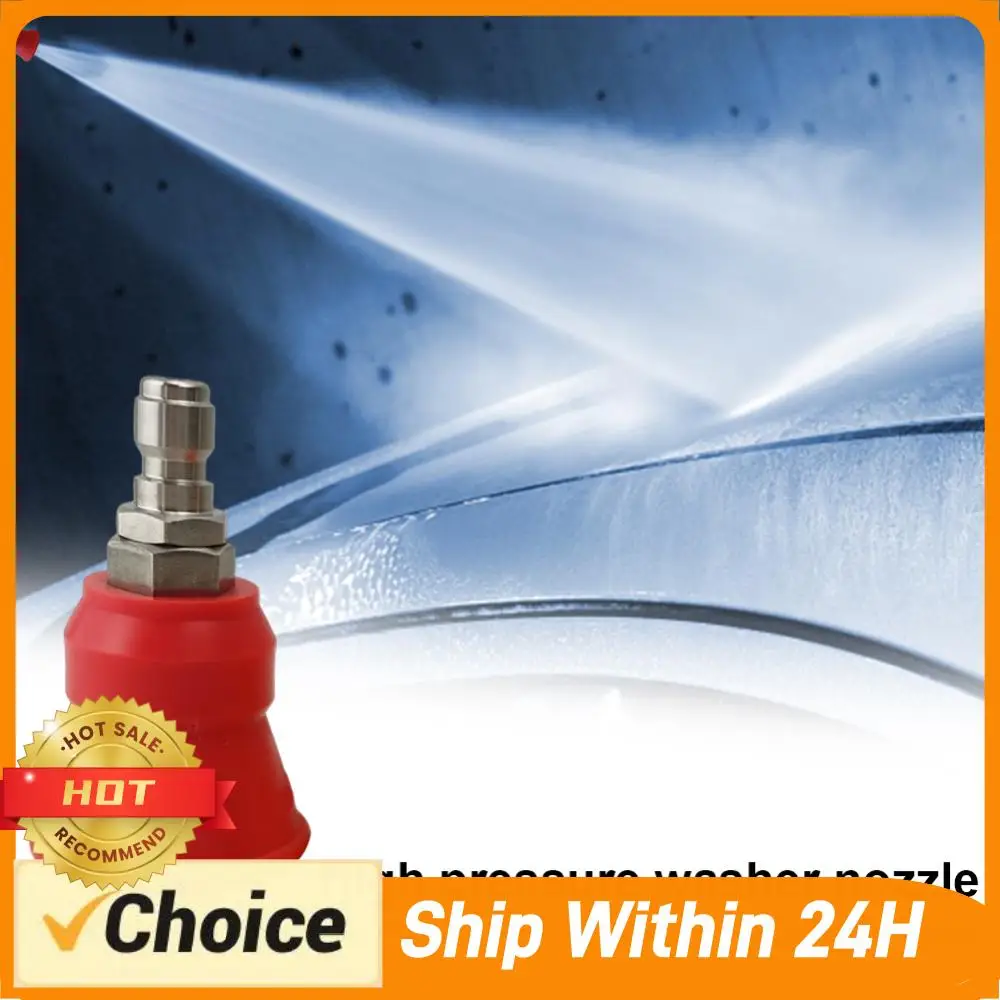 High-Pressure Water Gun Nozzle Splash-proof Sheath Nozzle Stainless Steel Pressure Washer Tips 1/4 Quick Plug Wash Gun Adapter