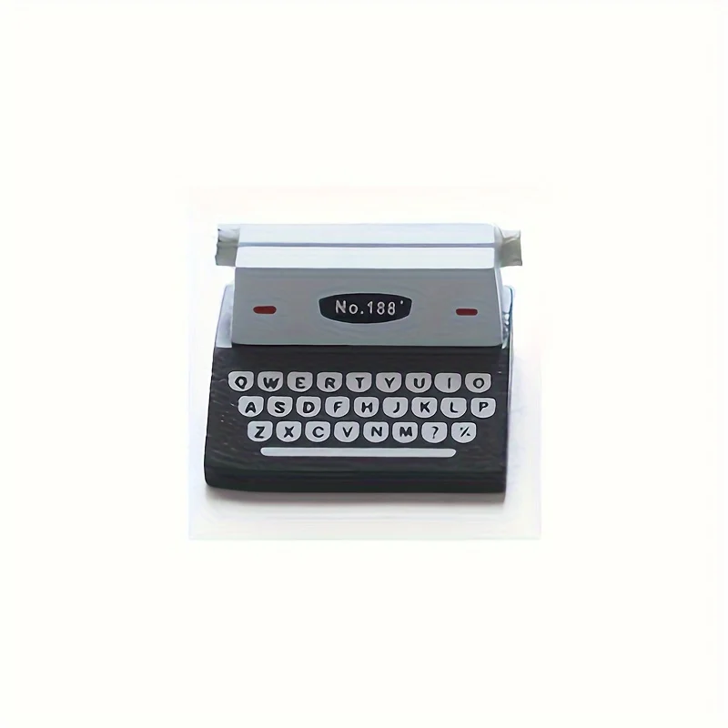 1pc Creative Home Retro Wooden Typewriter-shaped Message Clip, Office Desktop Decoration Photo Clip, Room Decor, Home Decor