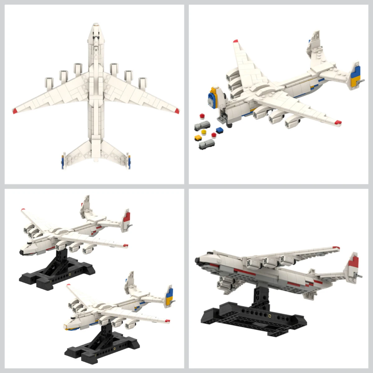 MOC Building Blocks Creative Airlines Military Combat Transport Aircraft Antonovs An-225 Airplane Model Kids Toys Birthday Gift view 4