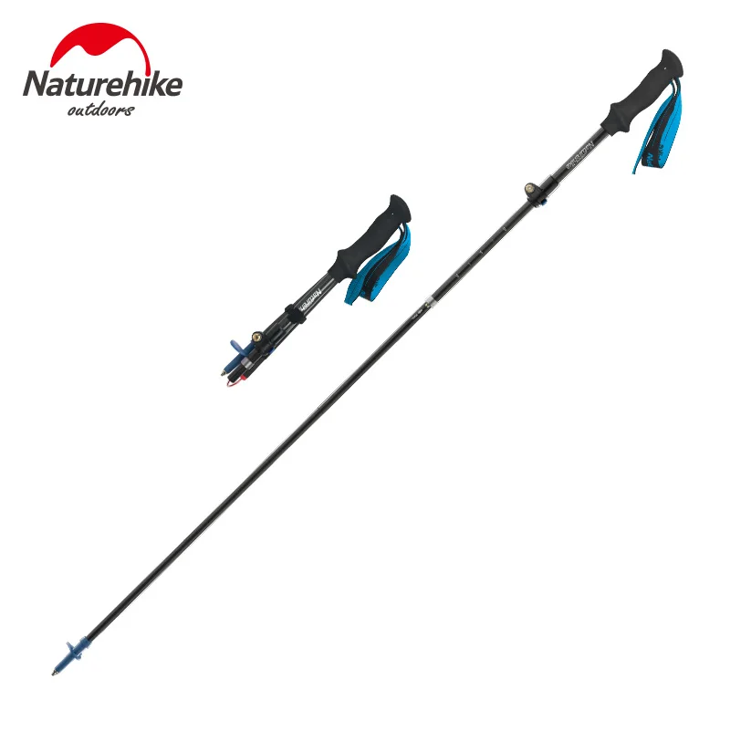 Imagem -03 - Naturehike-ultralight Fibra de Carbono Foldable Trekking Polos Caminhadas Ajustáveis Sticks Bengalas ao ar Livre Seções Nh18d010-z