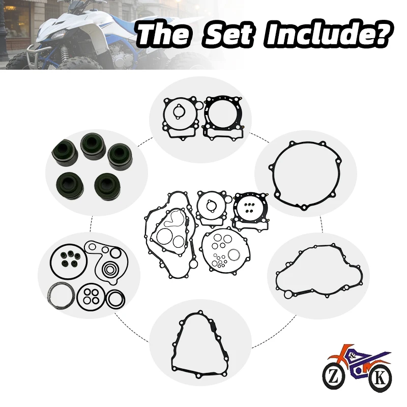 1 PCS Motorcycle Engine Gasket Kit For Yamaha YFZ450 2004-2009 2012-2013 4T 449cc ATV Cylinder Cover Gasket Set Replacement