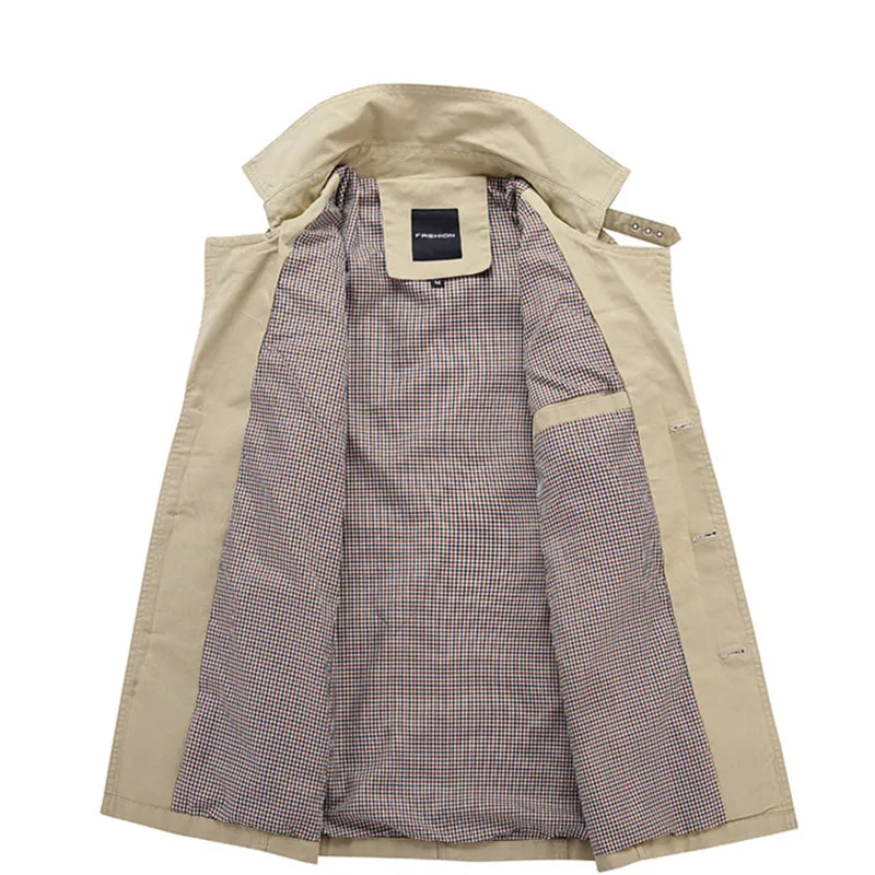 Brand Male Overcoat Long Jacket Coat Men Men\'s Trench Coat Trenchcoat Windbreaker Outwear Cotton Fabric Clothing