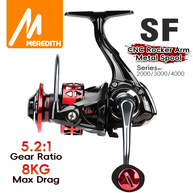 MEREDITH Stainless Steel Spinning Reel 10+1BB 8kg Drag