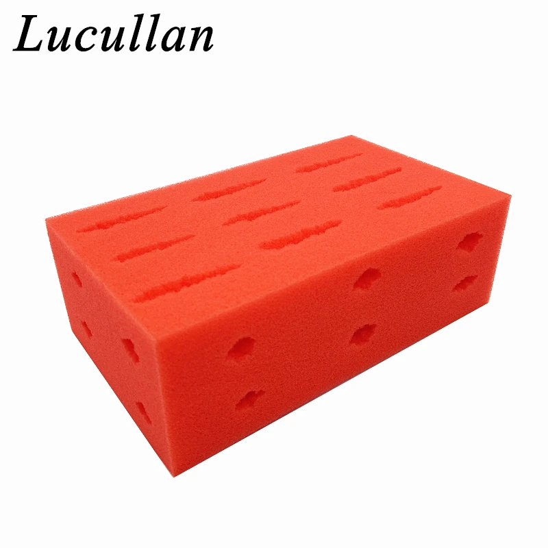 Lucullan High Density Car Wash Sponge -Orange Square Shaped Clean Tools Strong Soap and Water Absorbency