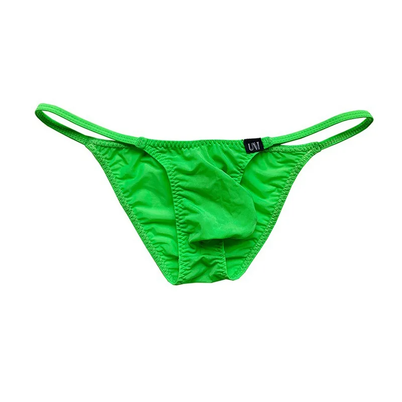 mens sexy half-back briefs underwear cool silk low-rise bikini underwear