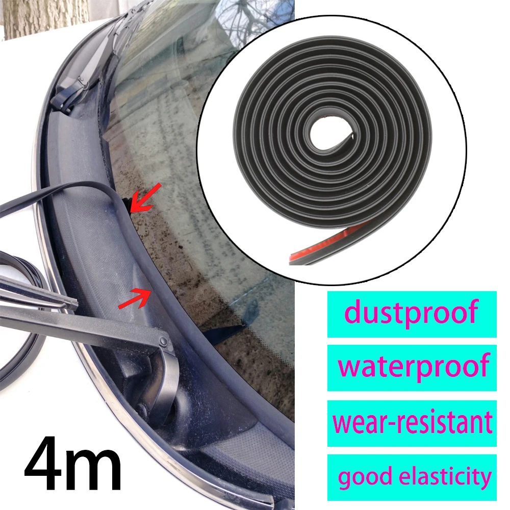 4m H Type Car Rubber Seal Strip Windshield Trim Dustproof For Honda Audi Benz Buick VW Skoda Mazda Ford Toyota BMW E46 E39 M5 X6