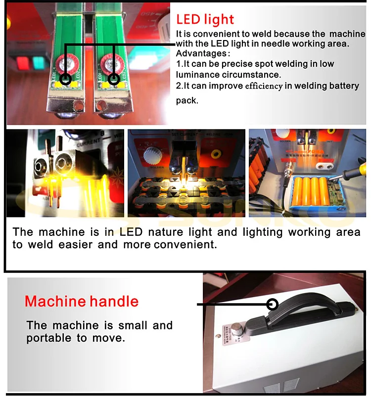 SUNKKO 709AD+ update NEW big power version from 709AD 4 IN 1 Spot Welder fixed pulse welding +constant temperature soldering