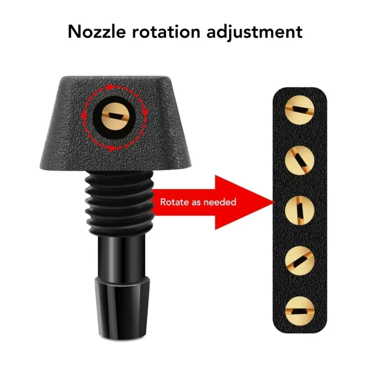 2/8pcs Universal Front Windshield Wiper Nozzle Jet Sprayer Kits Water Fan Spout Cover Uses For Car Washer Outlet Adjustment