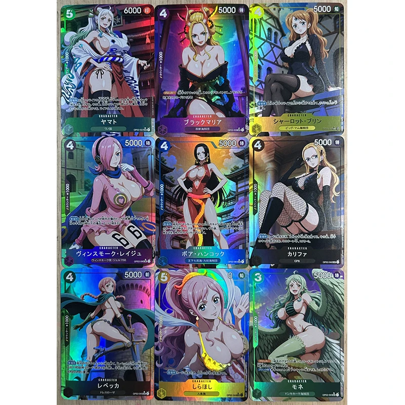One Piece Collectible Cards Boys Games Toys Table Games Birthday Gifts DIY Anime Trunks Nakime Miku Nami Boa Premium Flash Card