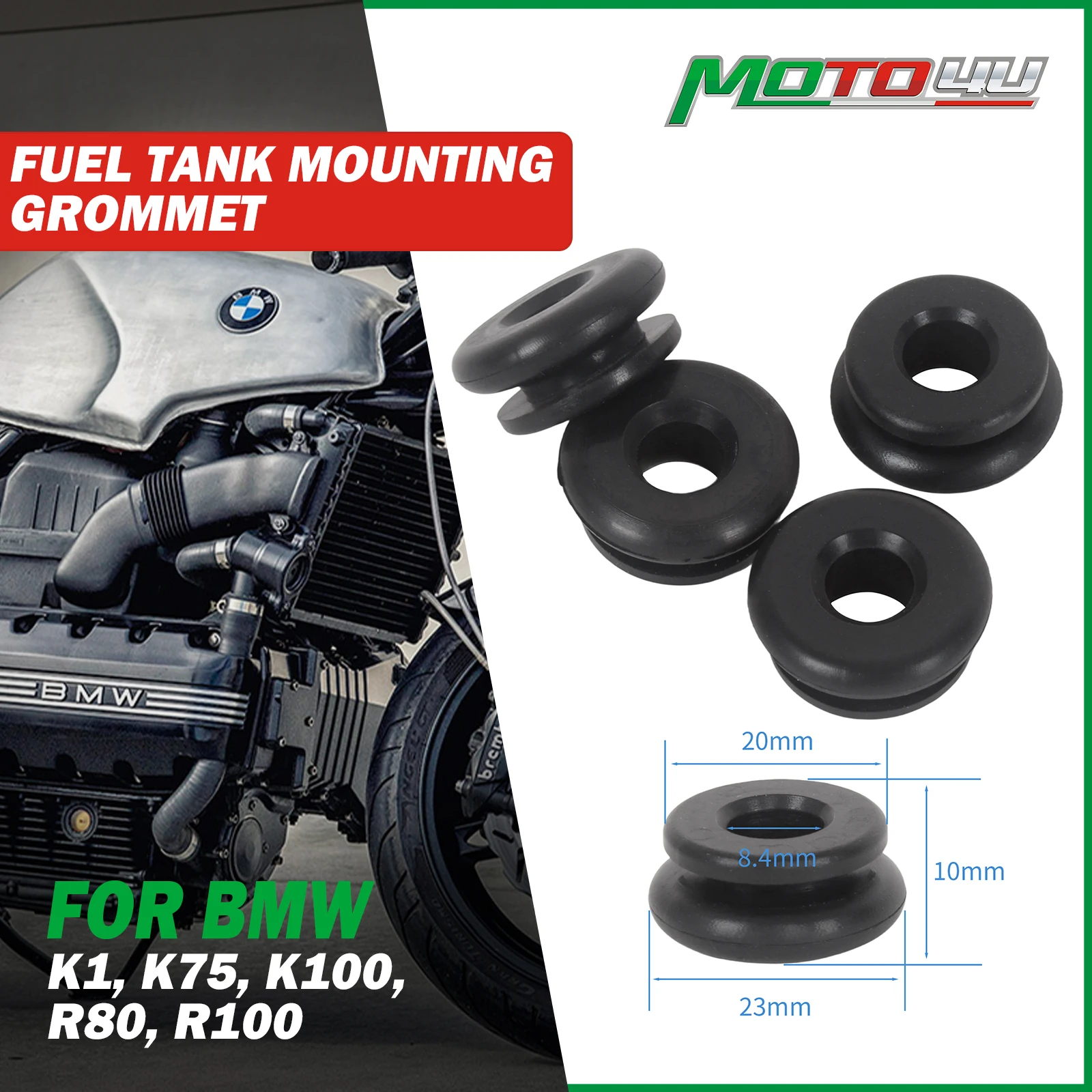 4PCS Für BMW K/R Serie K1 K75 K100 R80 R100 Kraftstoff Tank Montage Tülle Cafe Racer Motorrad gummi Zubehör
