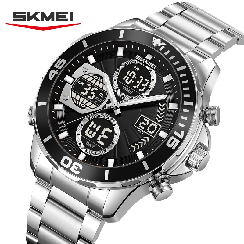 SKMEI 2621 Dual-Dial Watch Multifunction Mecha Style Sporty Outdoor Male Clock Gift Heavy Metal Industrial-Style Men's