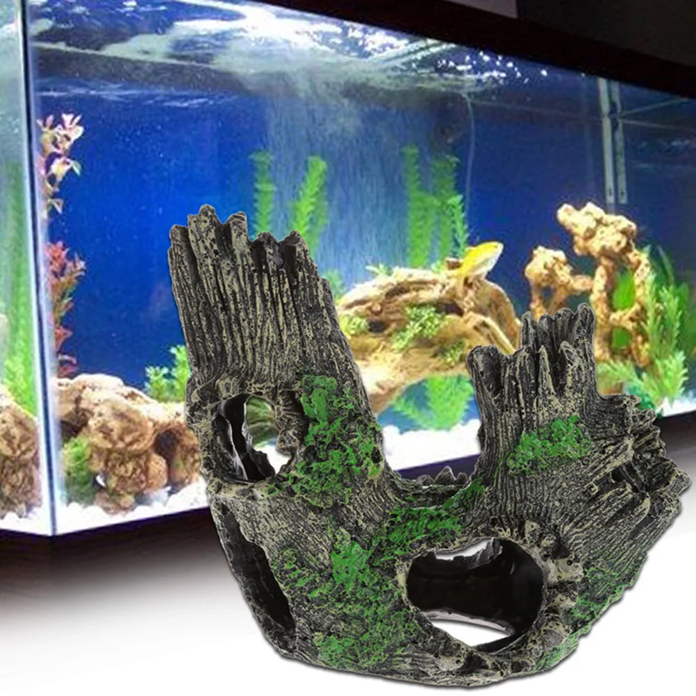 

Aquarium Landscape Trunk Resin Stump Artificial Tree Fish Tank Decoration Fish Shelter Hiding Cave Natural Aquarium Ornament