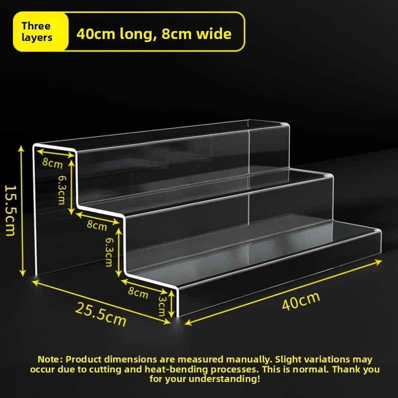 

Прозрачная акриловая подставка-витрина, маленький многоуровневый поднос для напитков, многослойный ступенчатый стеллаж для размещения на столе, дизайн в виде лестницы