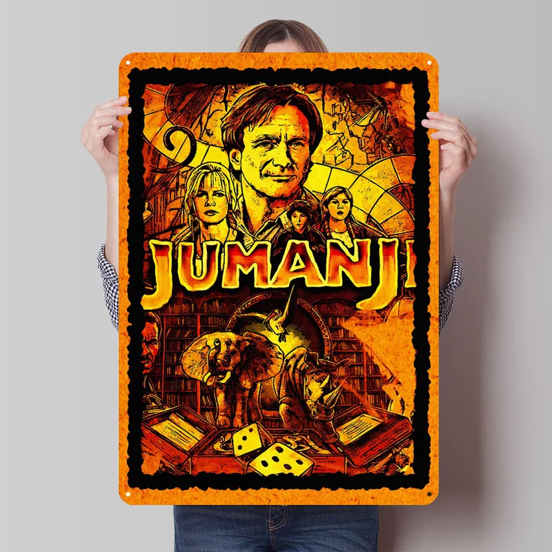 Jumanji Poster Game Tinplate Sign Decor for Room Decoration Custom Metal Signs for Gamer Gaming Room Decoration Coffee Bar Retro